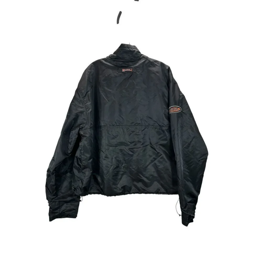 VINTAGE Harley Davidson Windbreaker XL Black Moto Biker Gorpcore